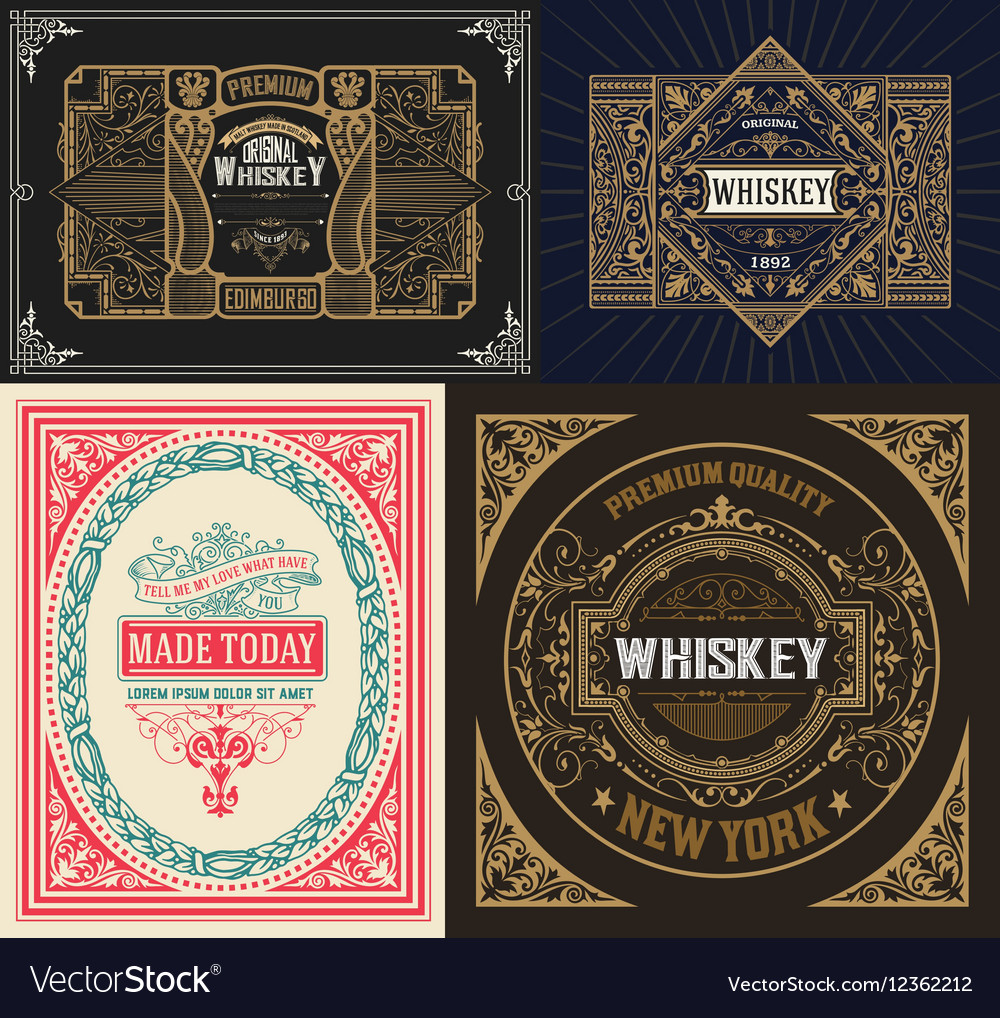 Set Whiskey labes Royalty Free Vector Image - VectorStock