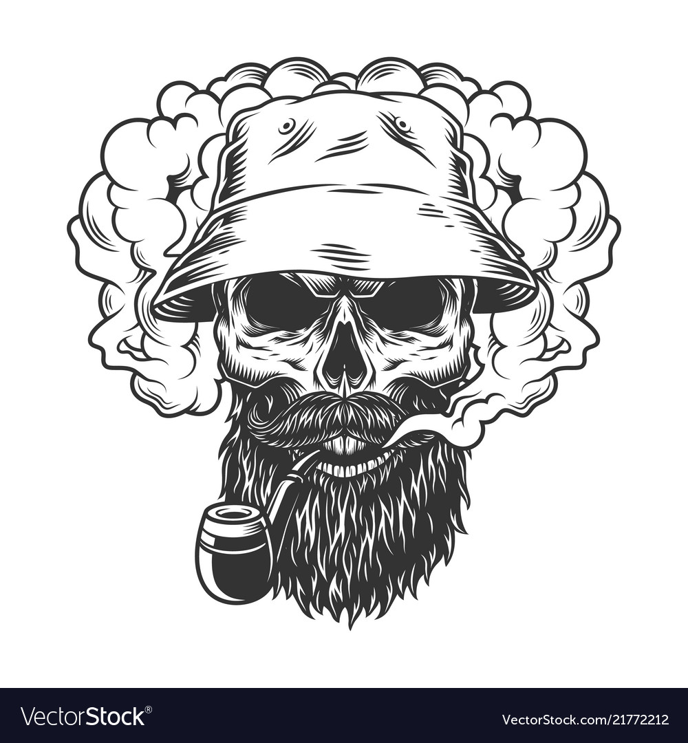 Skull in smoke cloud Royalty Free Vector Image