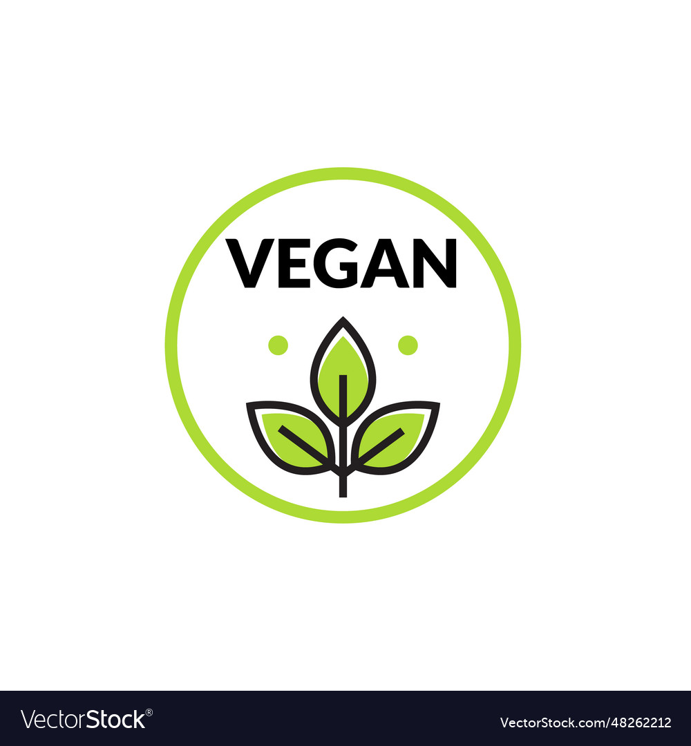 Vegan plant icon logo vegetarian plant symbol Vector Image