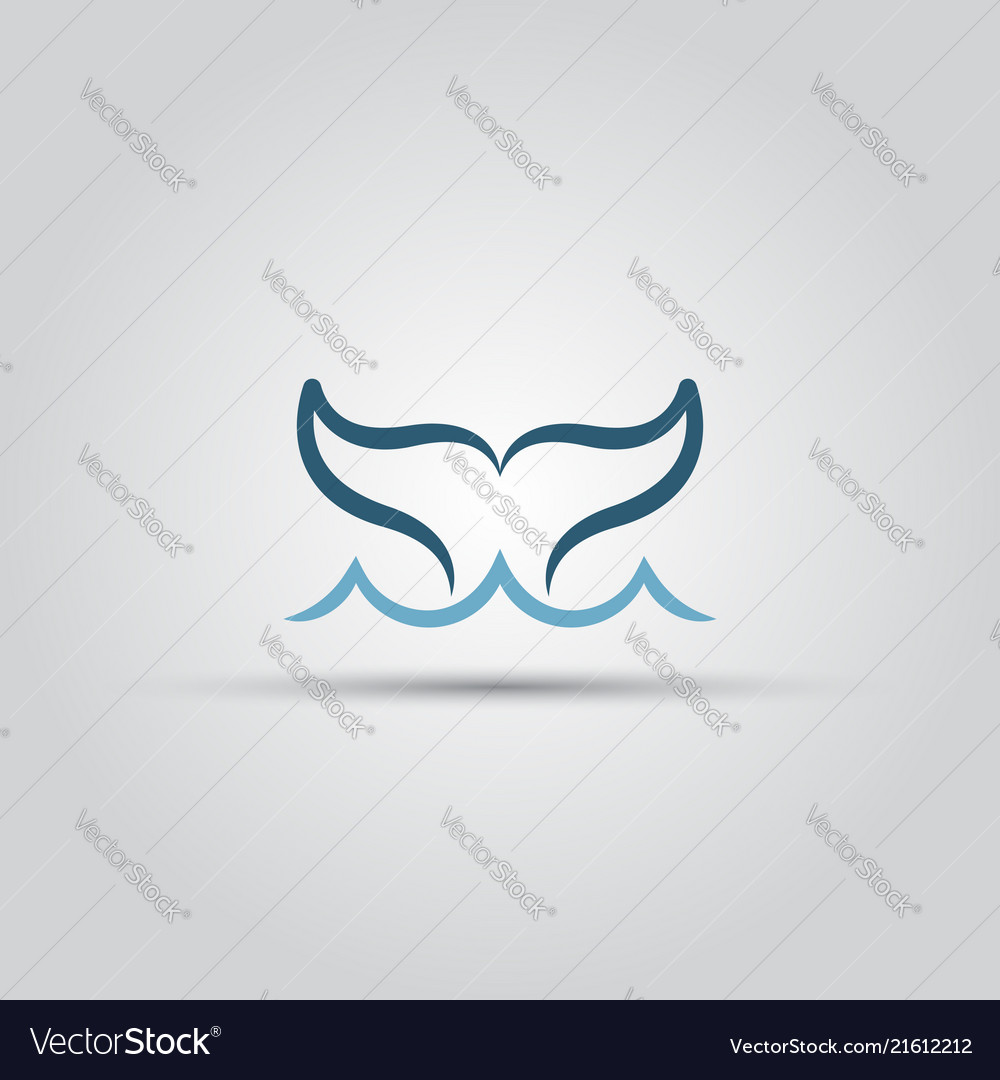 Download Whale fish tail isolated icon Royalty Free Vector Image