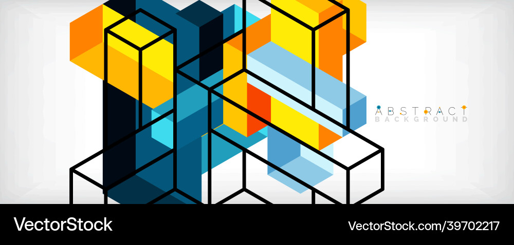 Abstract background 3d cubes cubic elements Vector Image