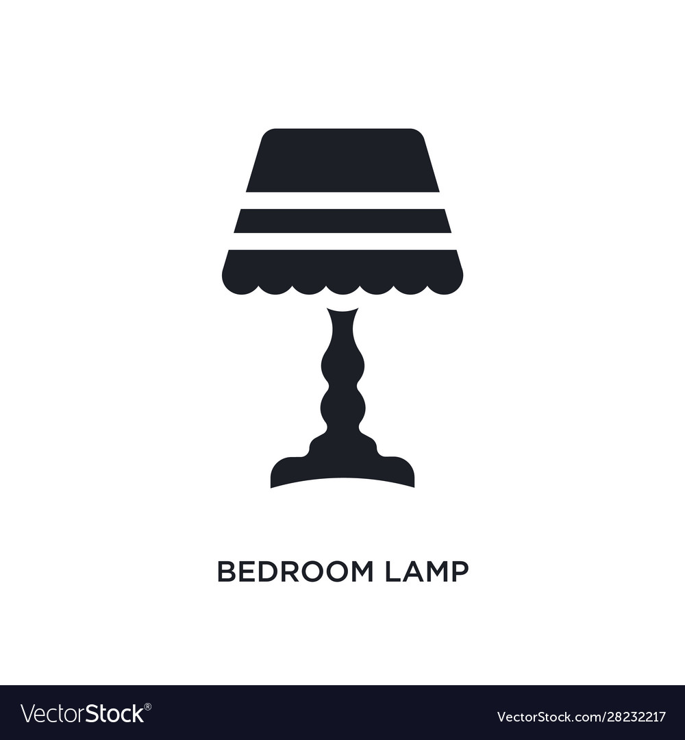 Black Bedroom Lamp Isolated Icon Simple Element Vector Image