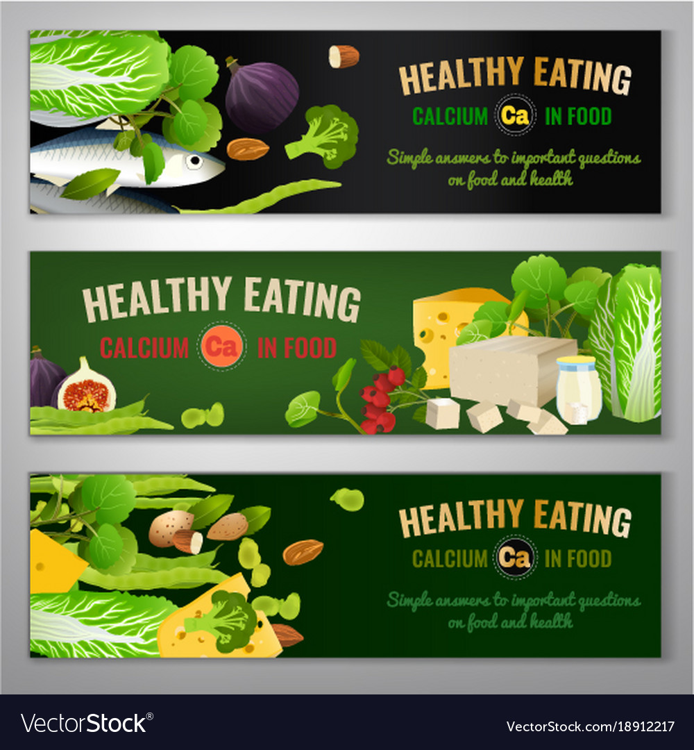 Calcium In Food Banners Royalty Free Vector Image