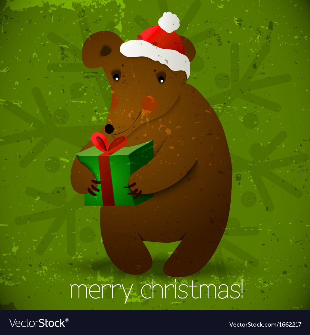 Christmas bear background Royalty Free Vector Image