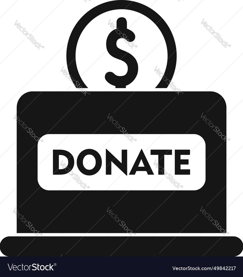 Donate money box icon simple dark social Vector Image