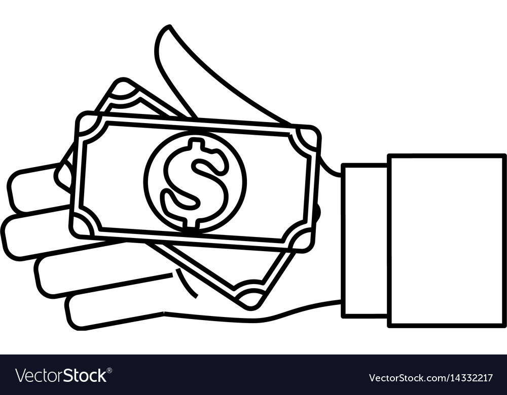 Hand with cash Royalty Free Vector Image - VectorStock