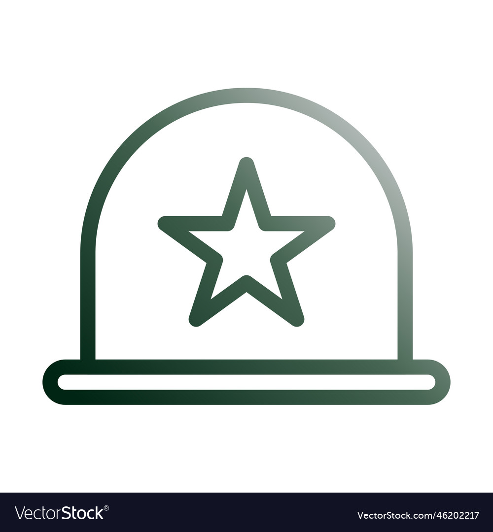 Helmet icon gradient green white style military Vector Image