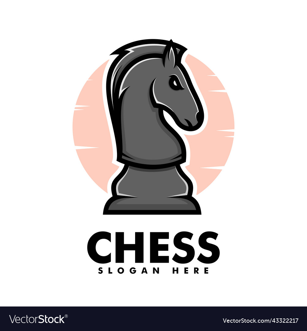 Logo horse chess simple mascot style Royalty Free Vector