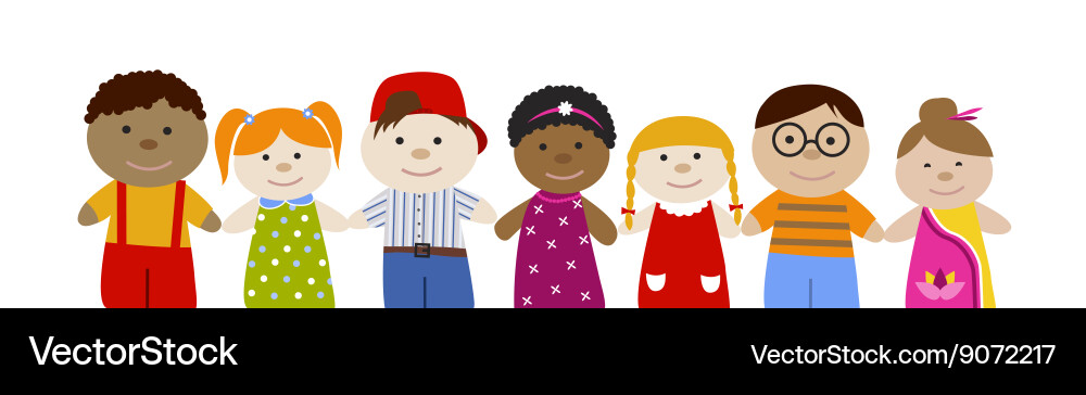 Muli-racial children set Royalty Free Vector Image