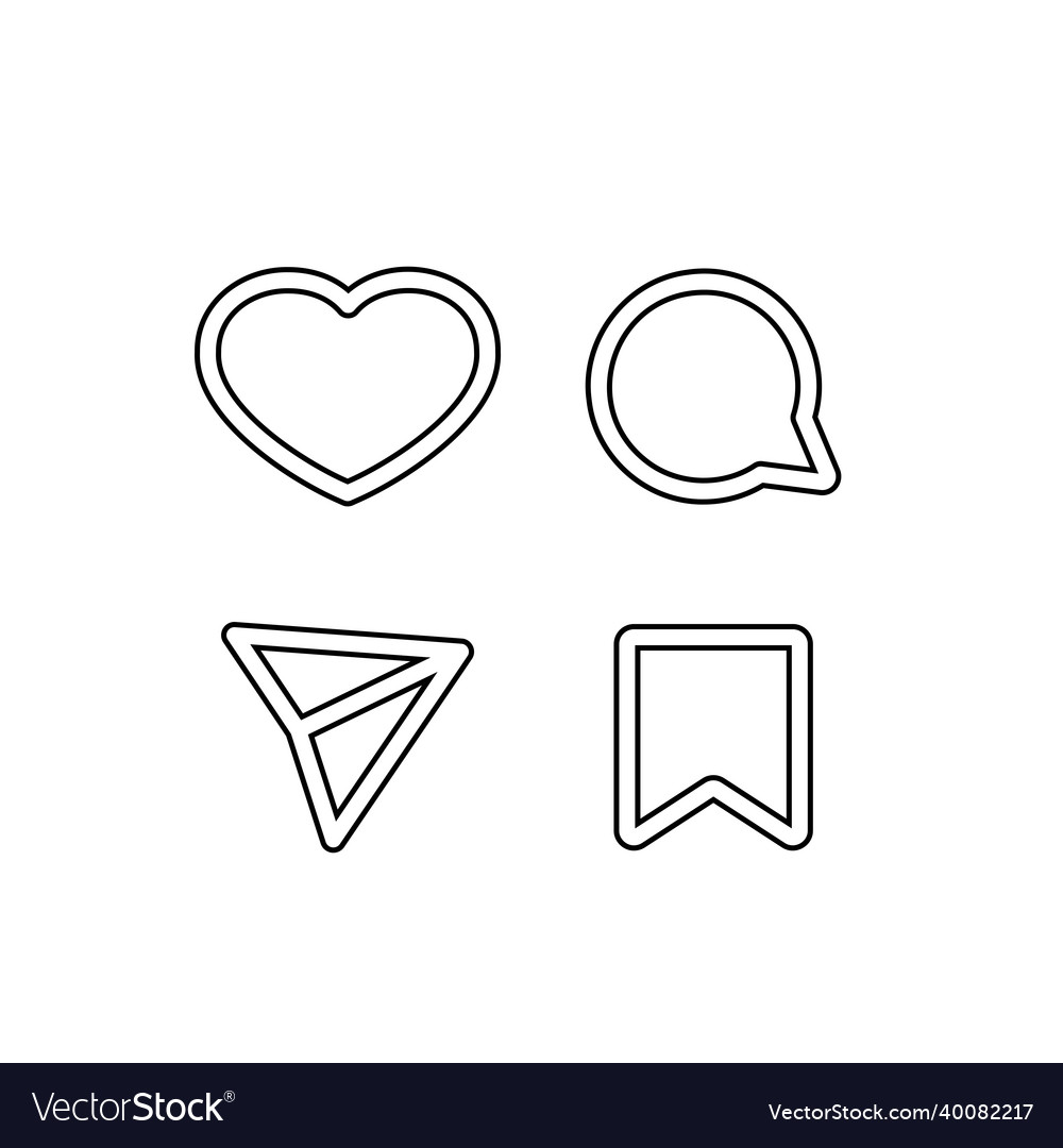 Social media icons outline silhouettes Royalty Free Vector