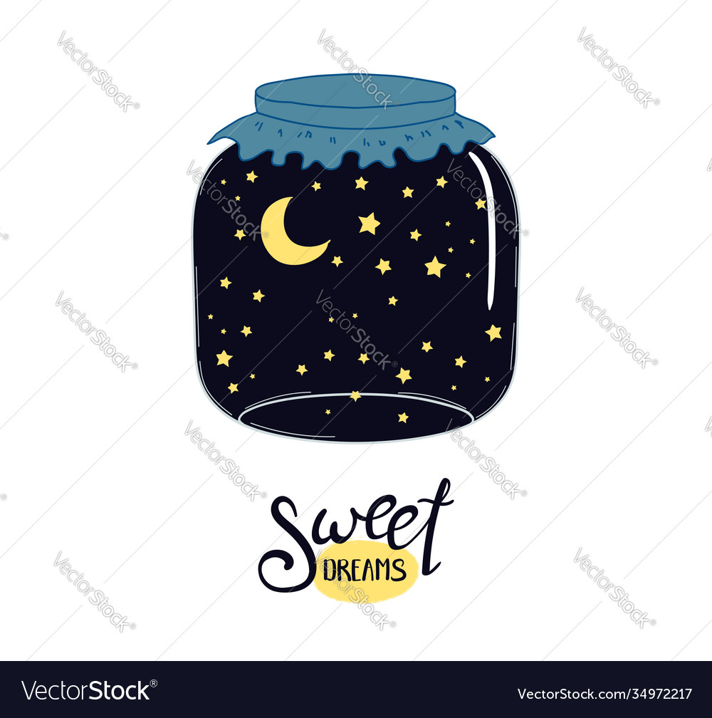 Sweet dreams jar Royalty Free Vector Image - VectorStock