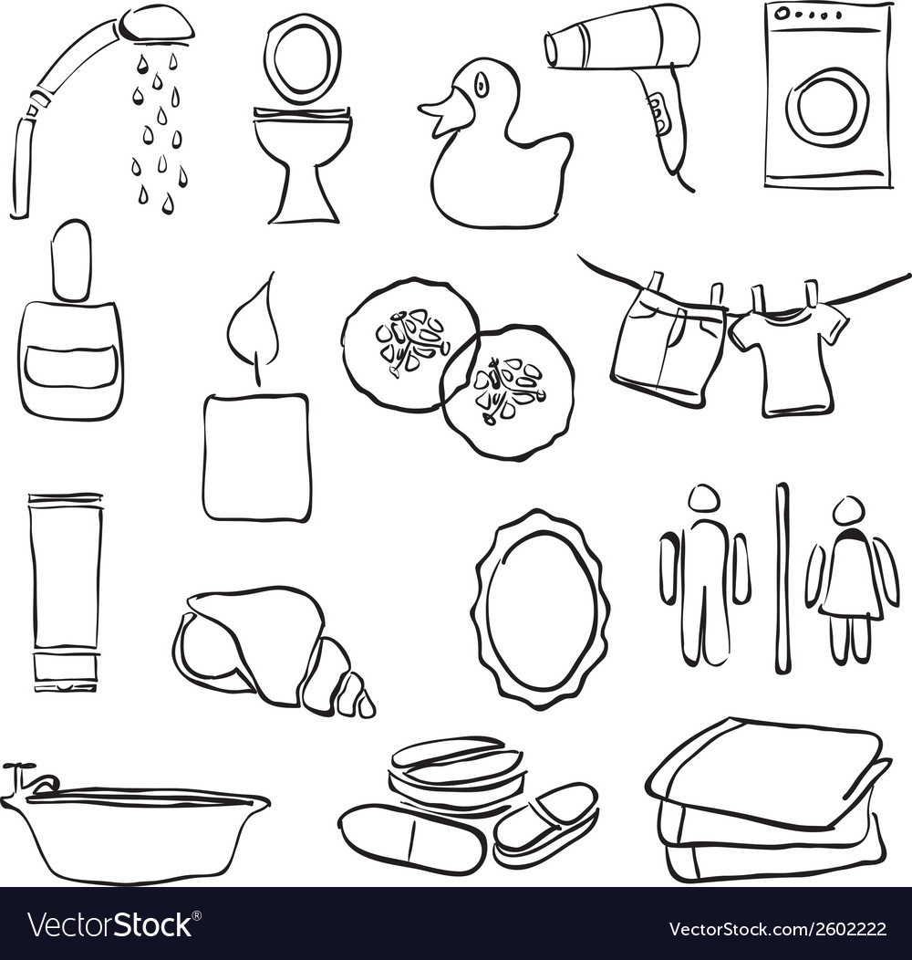 Doodle Bathroom Images Royalty Free Vector Image