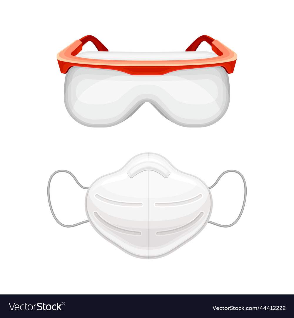 Face mask and goggles as medical device Royalty Free Vector