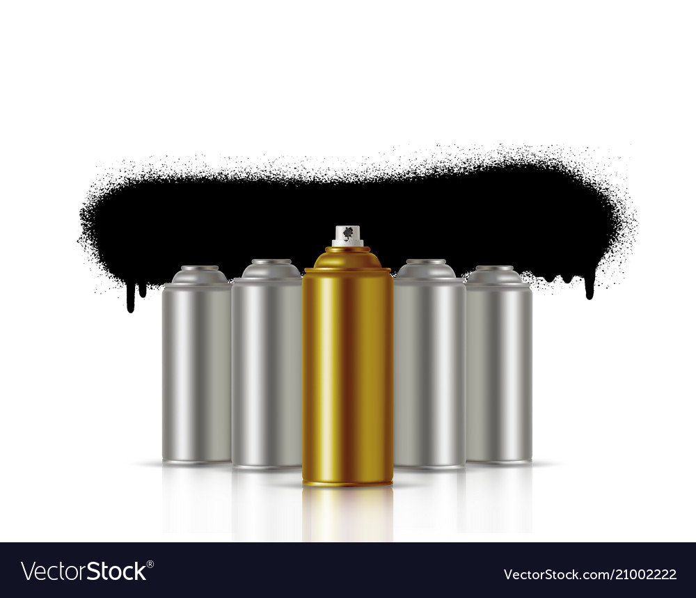 Golden paint aerosol spray metal bottle can