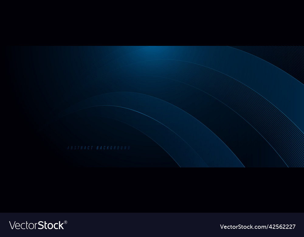 Abstract dark blue curve on black background Vector Image