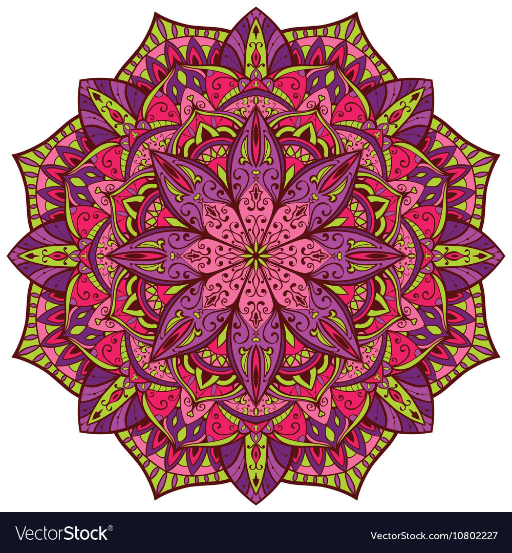 Download Bright colorful mandala Royalty Free Vector Image