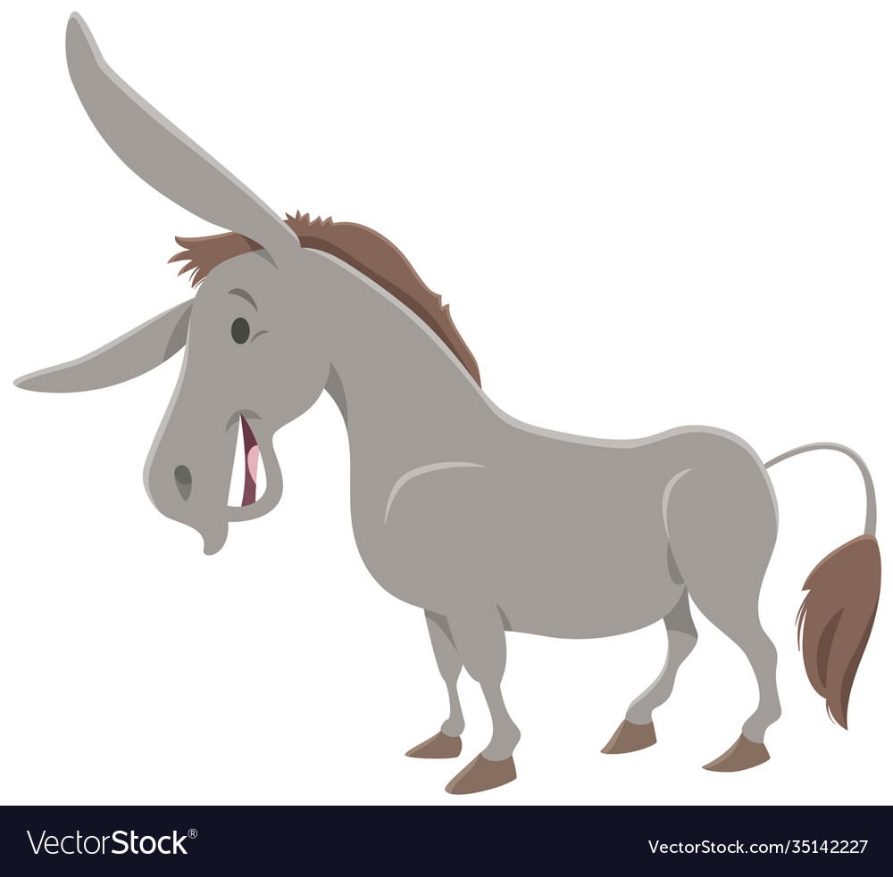 Donkey cartoon farm animal character Royalty Free Vector Donkey cartoon farm animal character Royalty Free Vector