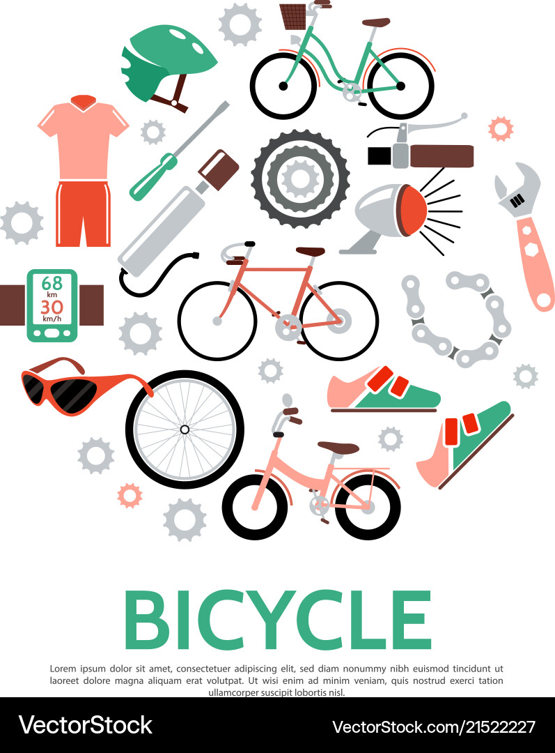 Flat bicycle concept Royalty Free Vector Image