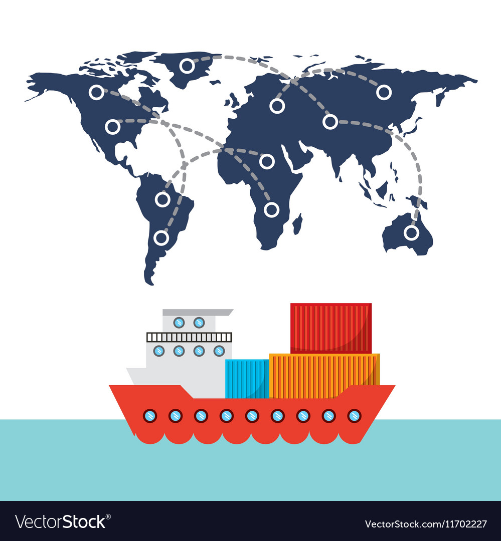 Import and export design Royalty Free Vector Image