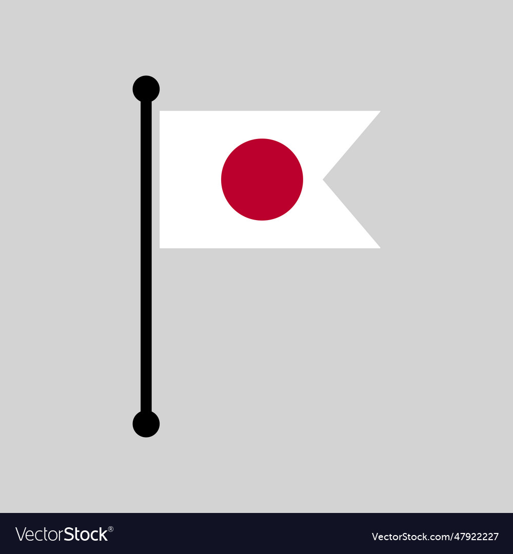 Japan Flagpole Japanese Flag Royalty Free Vector Image 4035