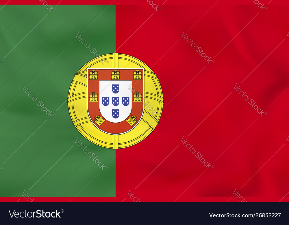 Portugal waving flag national