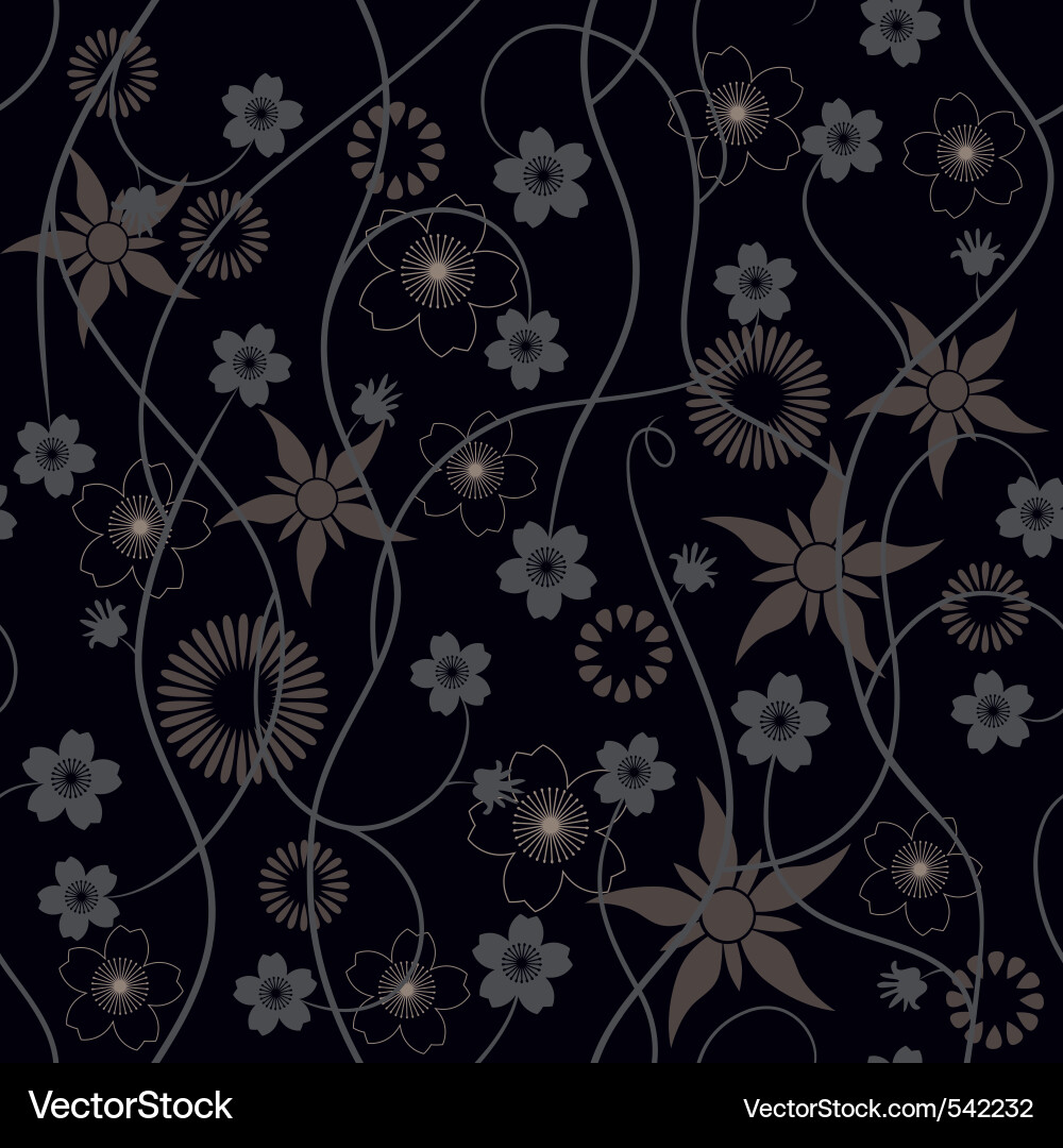 Abstract flowers seamless pattern Royalty Free Vector Image