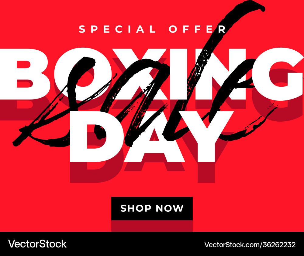 Boxing day sale banner template Royalty Free Vector Image
