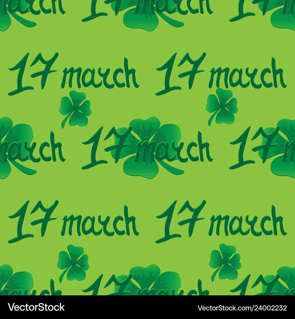 Clover seamless pattern Royalty Free Vector Image