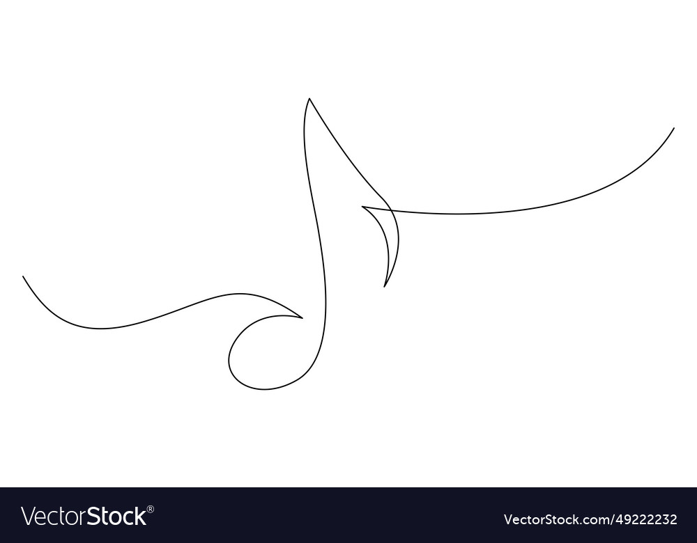 Continuous music note in one line drawing style Vector Image