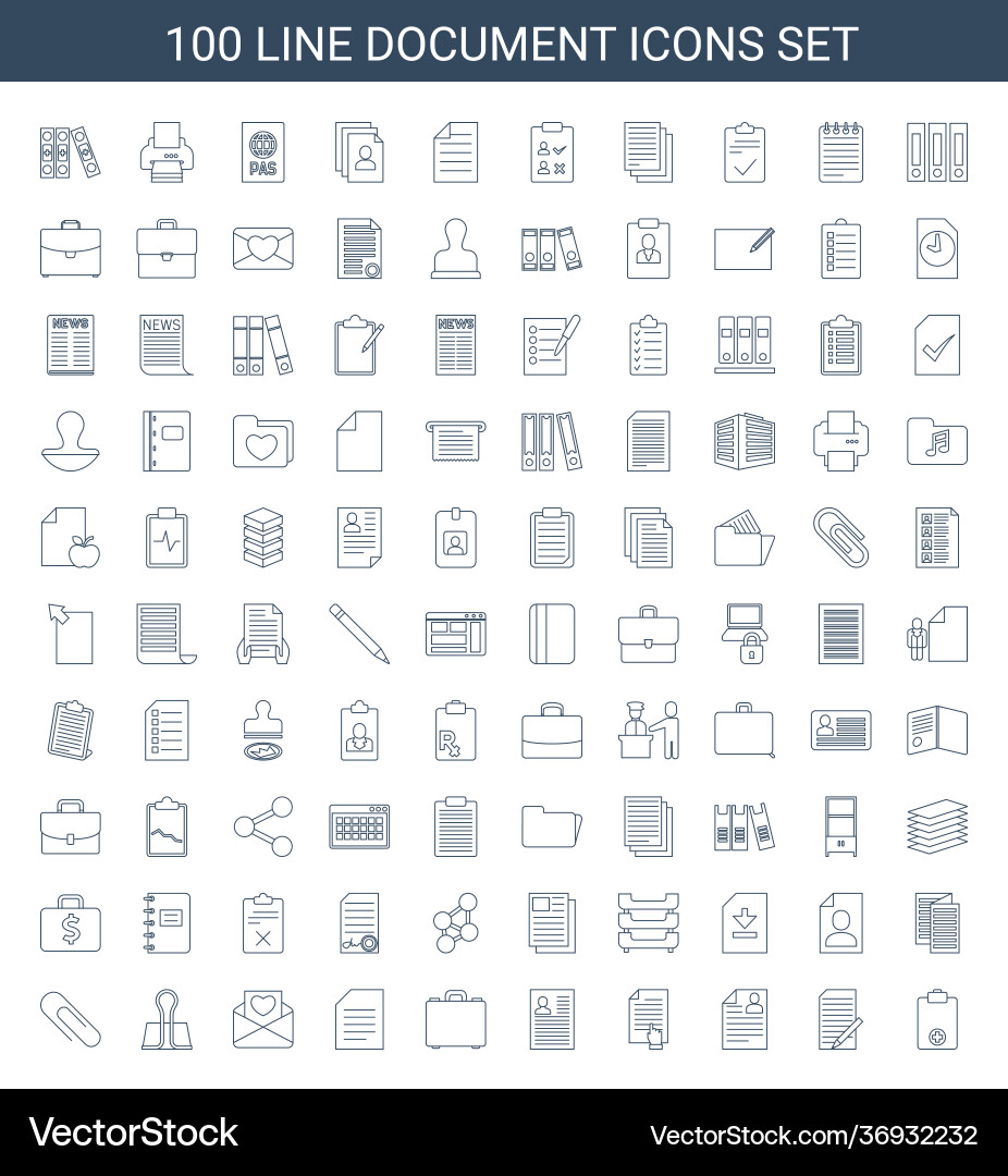 Document icons Royalty Free Vector Image - VectorStock