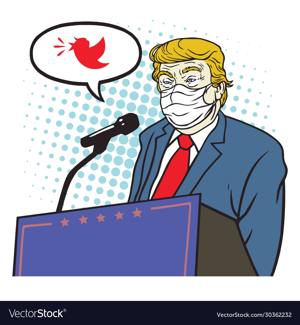 Donald trump speech coronavirus covid19 Royalty Free Vector