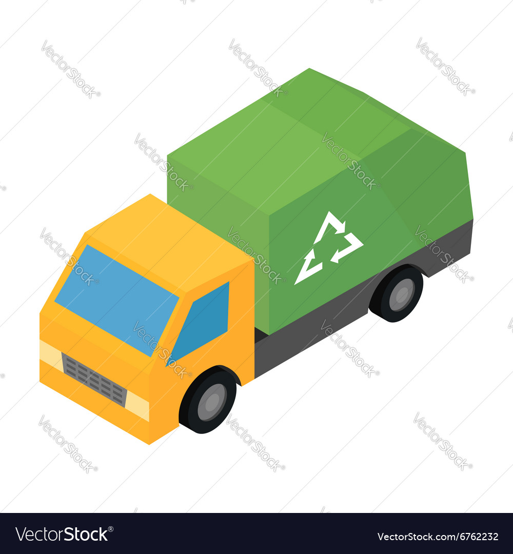 Download Garbage truck isometric 3d icon Royalty Free Vector Image