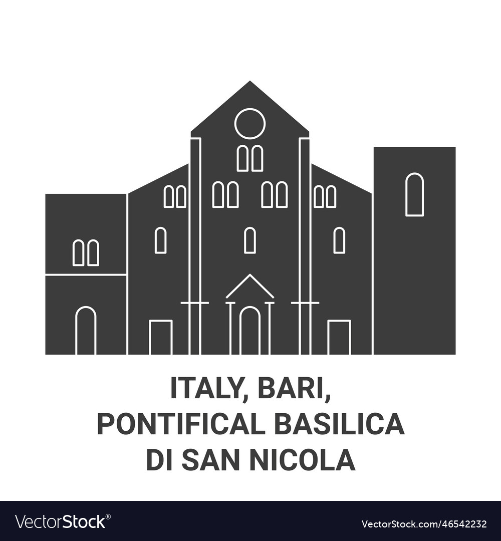 Italy bari pontifical basilica di san nicola Vector Image