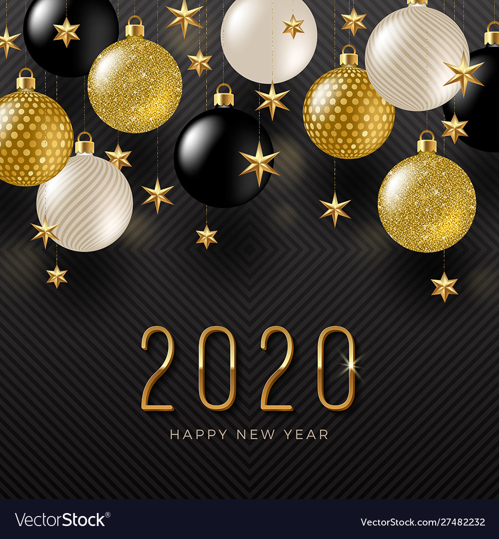 New year 2020 greeting design Royalty Free Vector Image