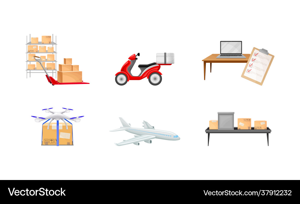 Shopping logistics from order batching Royalty Free Vector