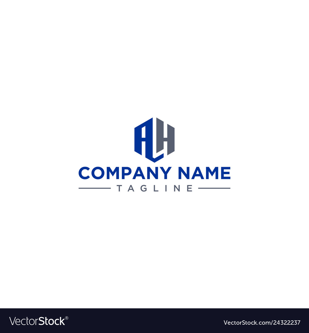 Ah letter icon hexagon shape vector image Ah letter icon hexagon shape