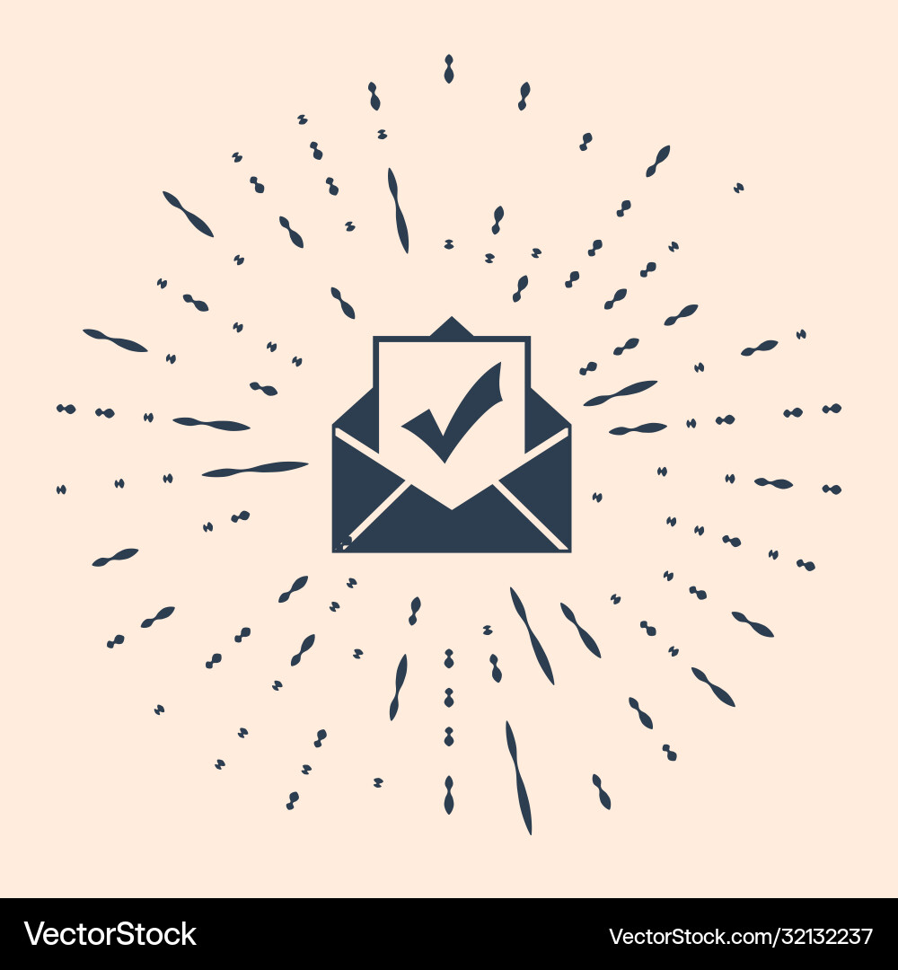 Black envelope with document and check mark icon Vector Image