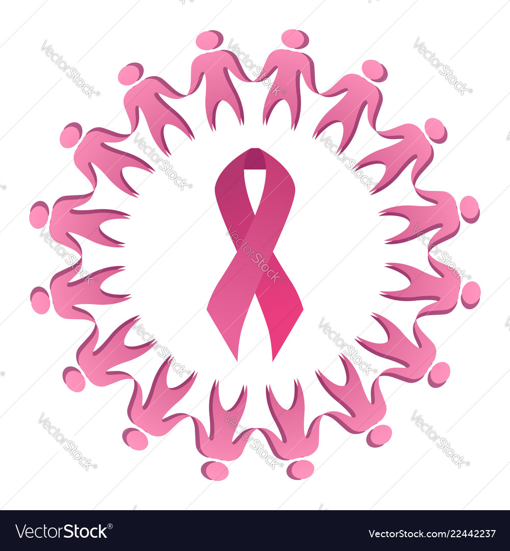 Breast cancer awareness pink ribbon in the frame Vector Image