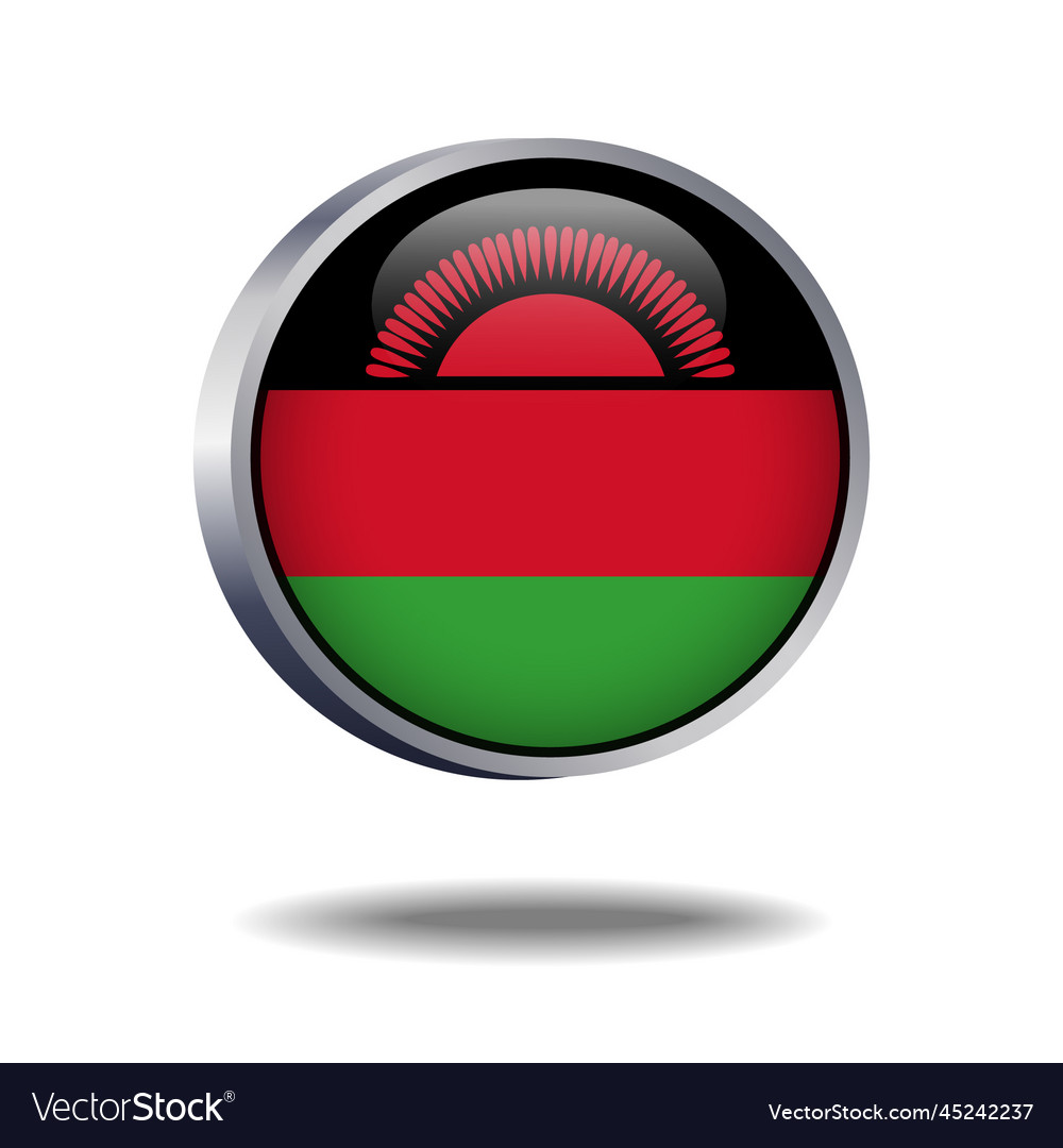 Malawi flag button Royalty Free Vector Image - VectorStock