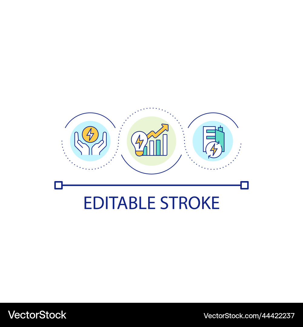 Renewable power efficiency loop concept icon Vector Image