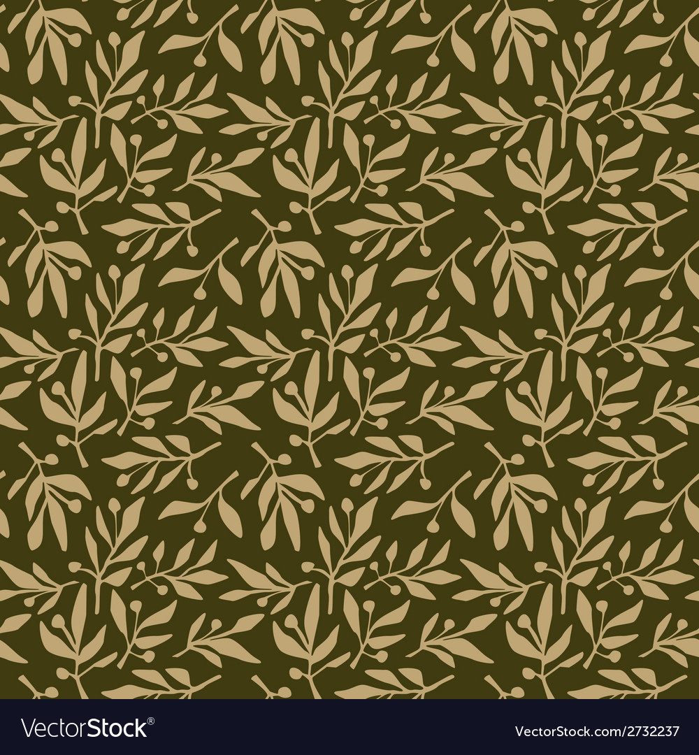 Seamless pattern olive branch Royalty Free Vector Image