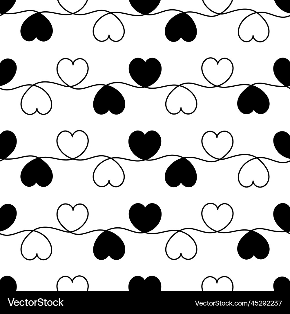 Seamless pattern with hearts Royalty Free Vector Image