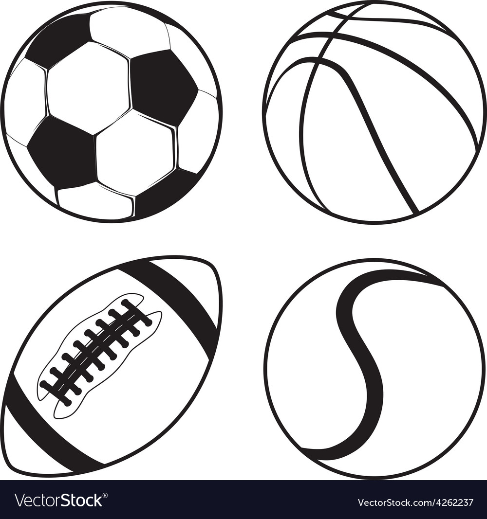 Set sports balls soccer basketball american Vector Image