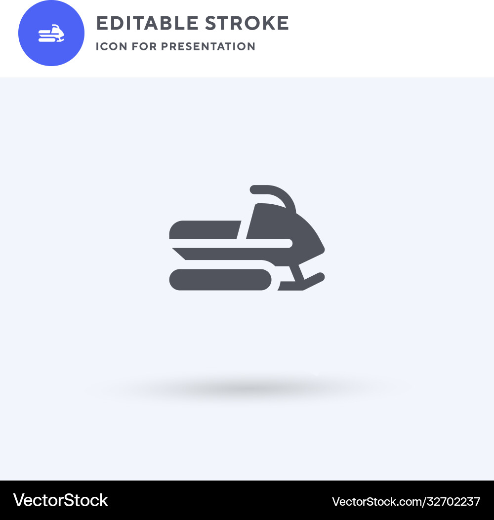 Snowmobile icon filled flat sign solid Royalty Free Vector