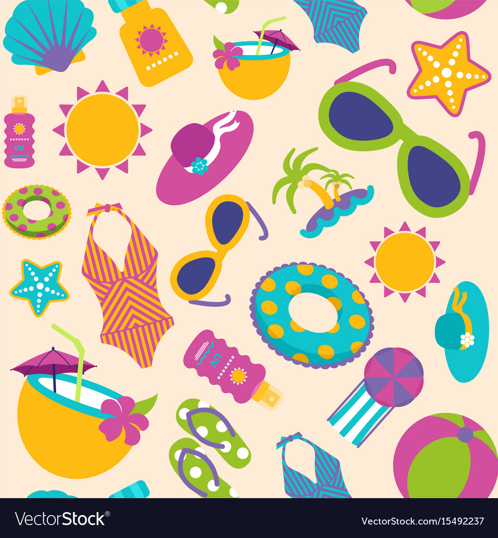 Summer seamless pattern Royalty Free Vector Image