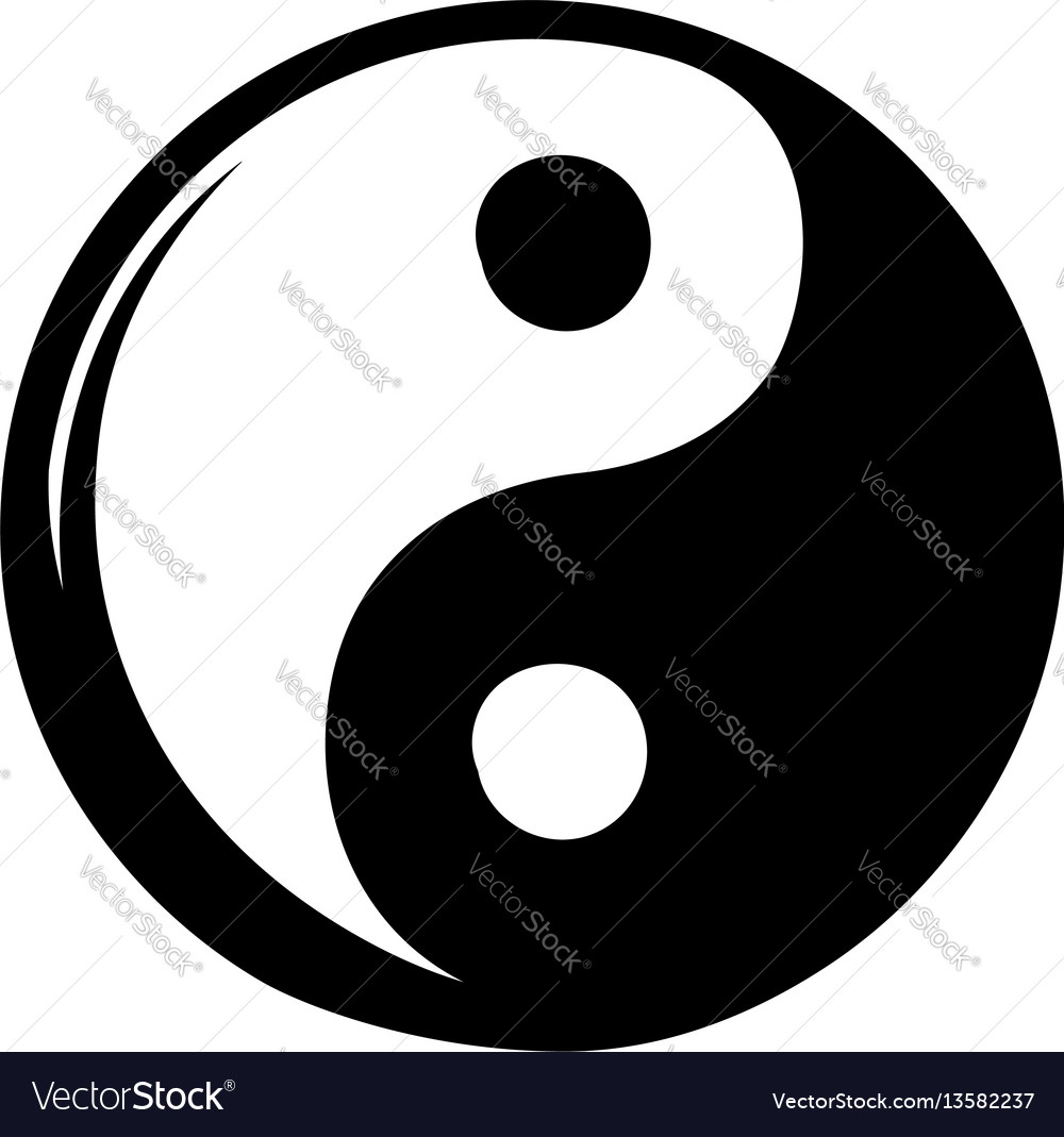 Yin yang icon cartoon Royalty Free Vector Image