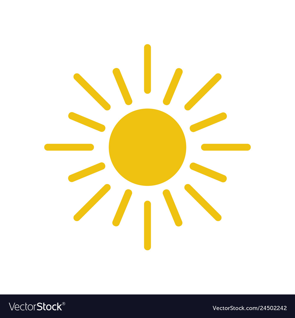 Flat sun icon Royalty Free Vector Image - VectorStock