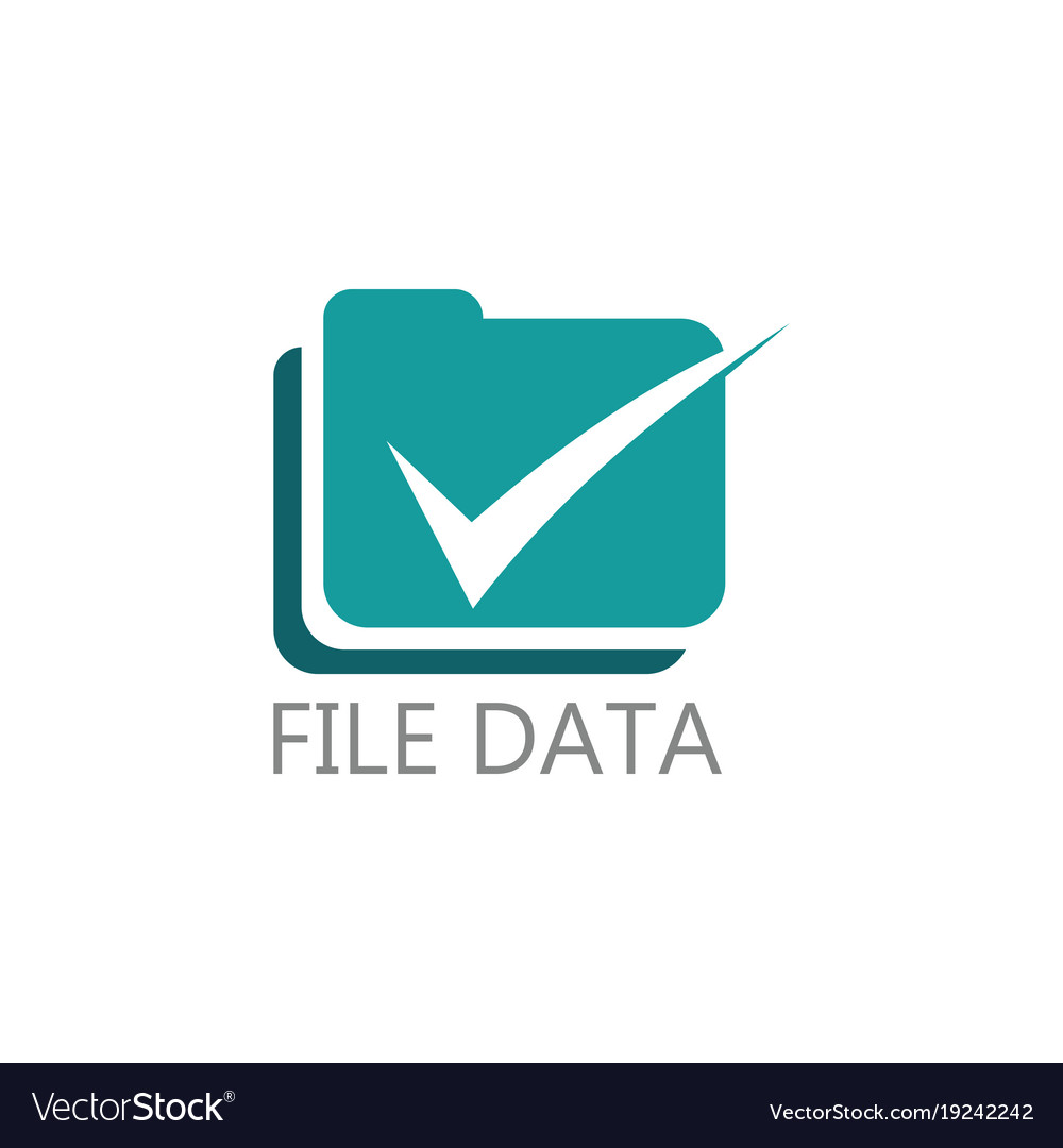 Fle data checkmaerk logo Royalty Free Vector Image
