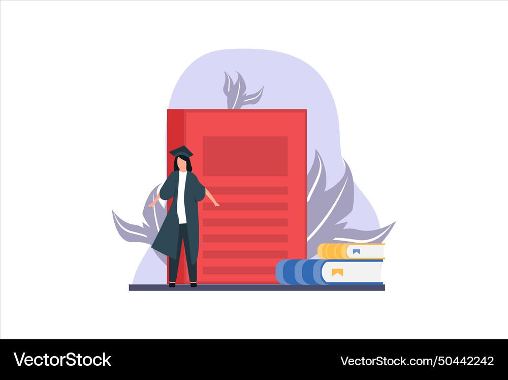 Graduation flat design Royalty Free Vector Image