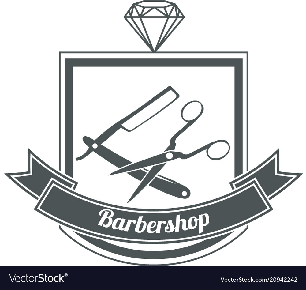 Hipster man barbershop logo Royalty Free Vector Image